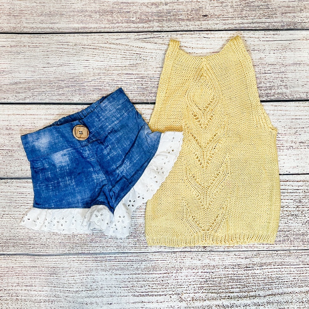 Handmade Shorts & Knit Top Set